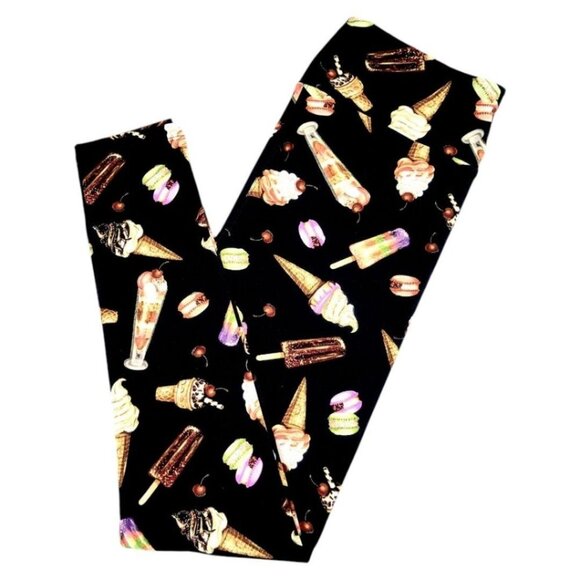 Vibrant LuLaRoe Ice Cream Print Leggings for Women - Tall & Curvy Perfect Fit - Picture 6 of 12